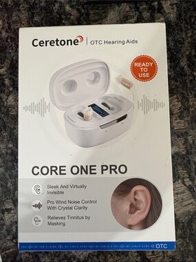 Core One Pro White OTC Hearing Aids - Ready to Use